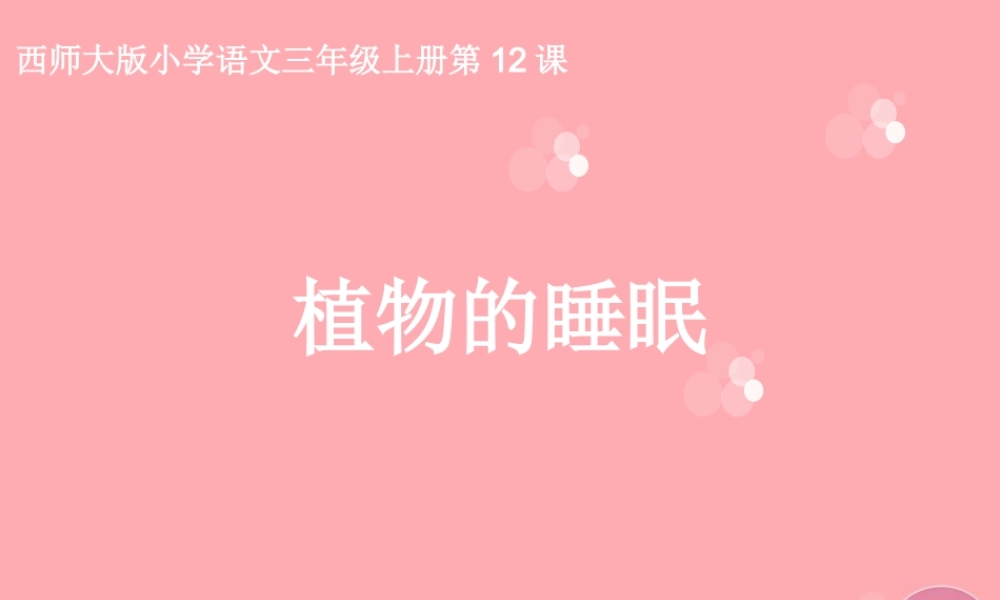 三年级语文上册 第三单元 植物的睡眠课件6 西师大版-西师大版小学三年级上册语文课件