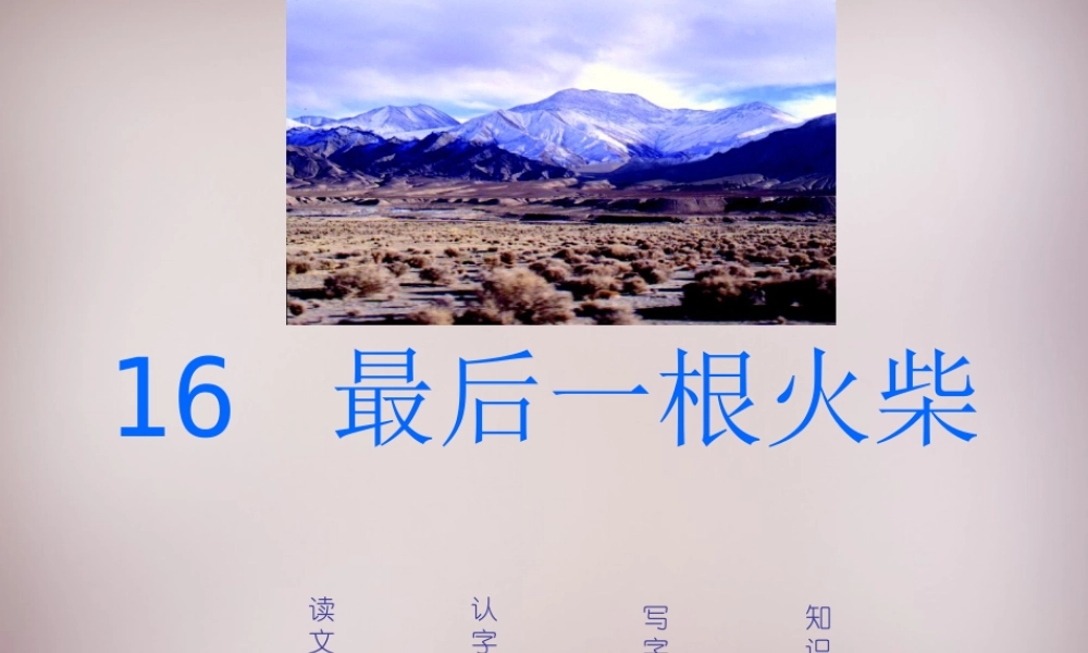 三年级语文上册《最后一根火柴》课件1 语文A版-语文A版小学三年级上册语文课件