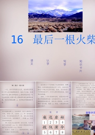 三年级语文上册《最后一根火柴》课件1 语文A版-语文A版小学三年级上册语文课件