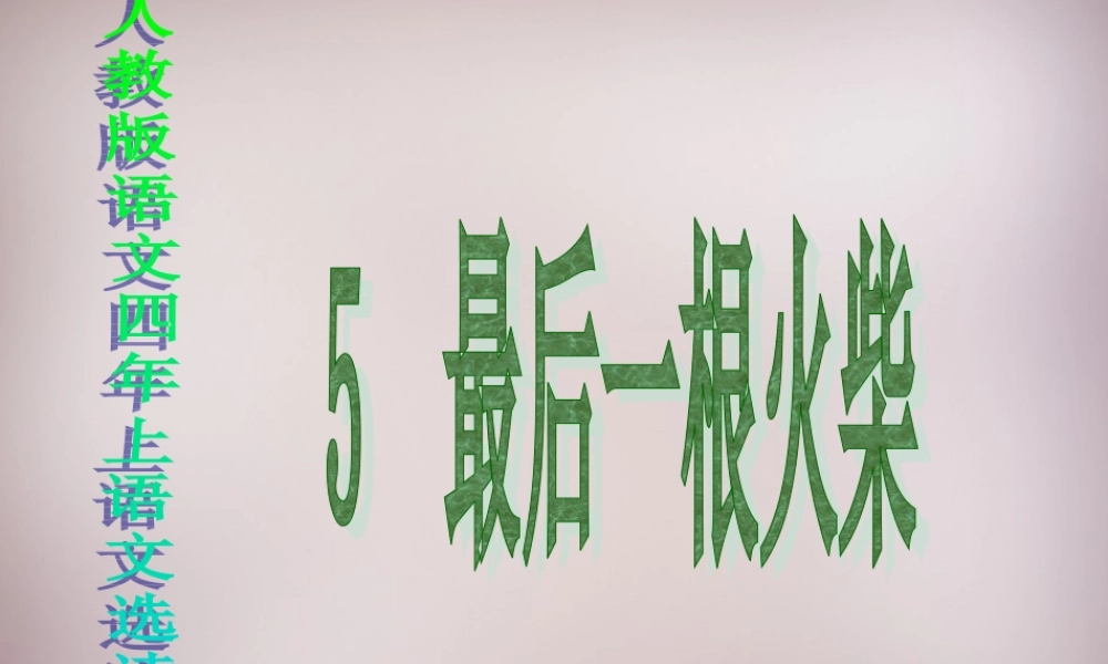 三年级语文上册《最后一根火柴》课件4 语文A版-语文A版小学三年级上册语文课件
