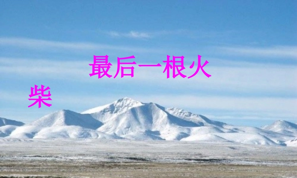 三年级语文上册《最后一根火柴》课件5 语文A版-语文A版小学三年级上册语文课件