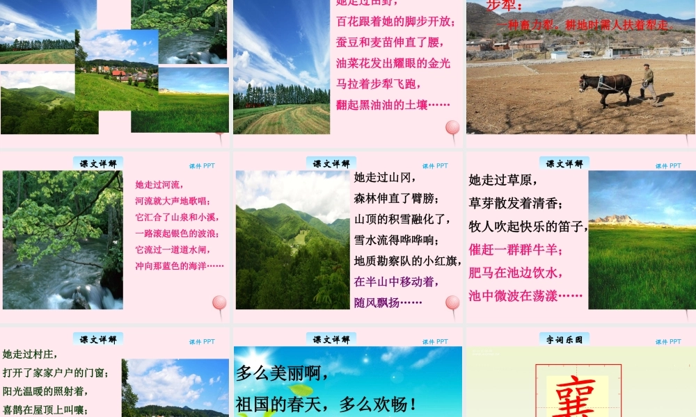 三年级语文下册 2.3《祖国的春天》课件 长春版-长春版小学三年级下册语文课件