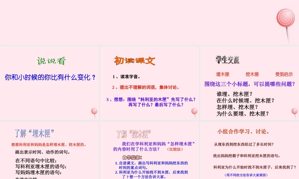 三年级语文上册 第六单元 22《科利亚的木匣》参考课件 鲁教版-鲁教版小学三年级上册语文课件