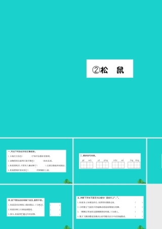 三年级语文下册 3《可爱的小生灵》松鼠习题课件 北师大版-北师大版小学三年级下册语文课件