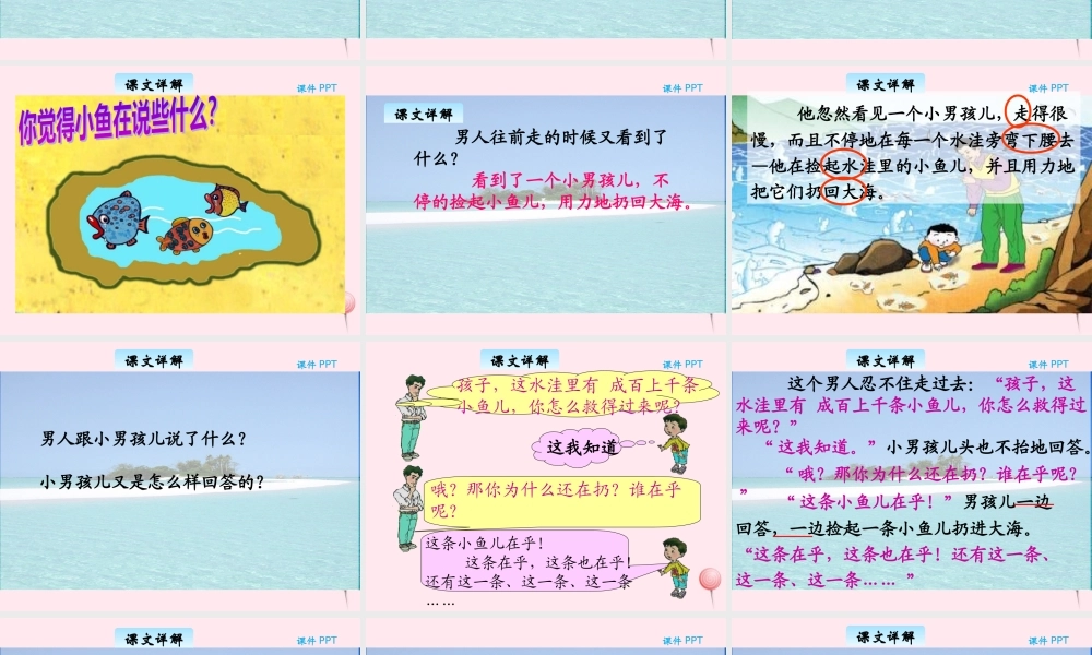 三年级语文下册 11.1《这条小鱼在乎》课件 长春版-长春版小学三年级下册语文课件