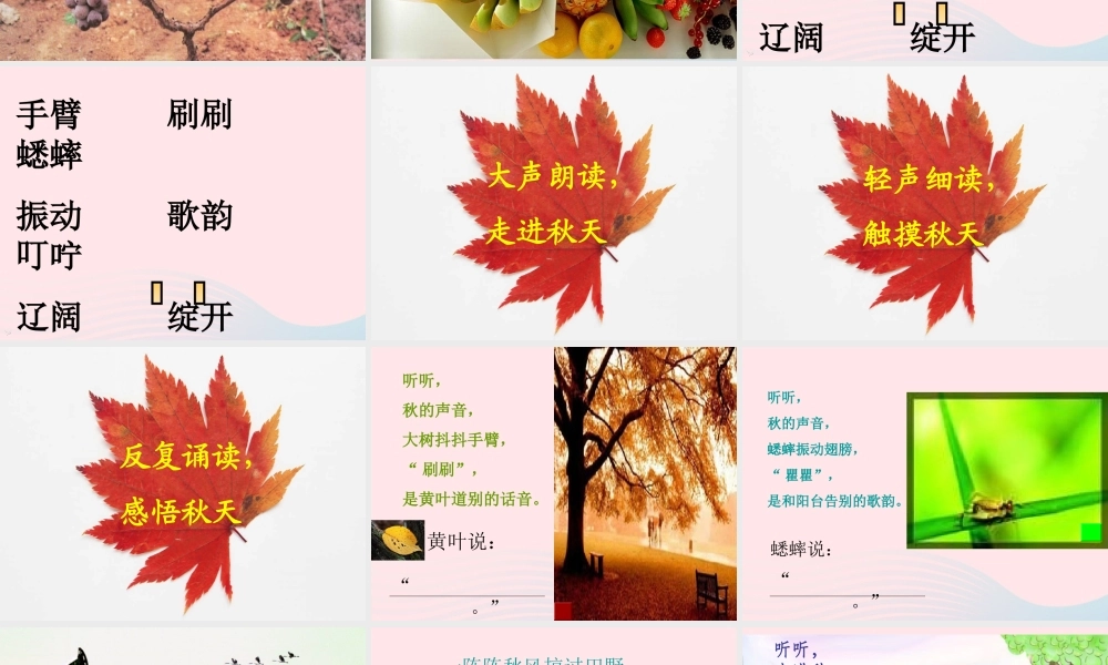 三年级语文上册 第三组 12《听听，秋的声音》课堂教学课件4 新人教版-新人教版小学三年级上册语文课件