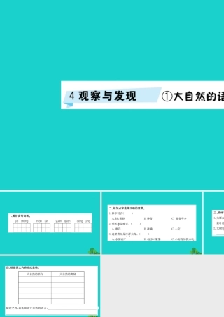 三年级语文下册 4《观察与发现》大自然的语言习题课件 北师大版-北师大版小学三年级下册语文课件