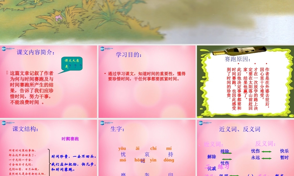 三年级语文下册 13 和时间赛跑教学课件 新人教版-新人教版小学三年级下册语文课件