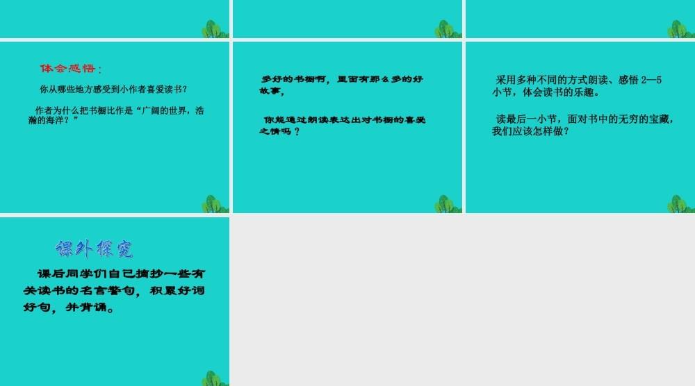 三年级语文下册 5《读书》小小的书橱教学课件 北师大版-北师大版小学三年级下册语文课件