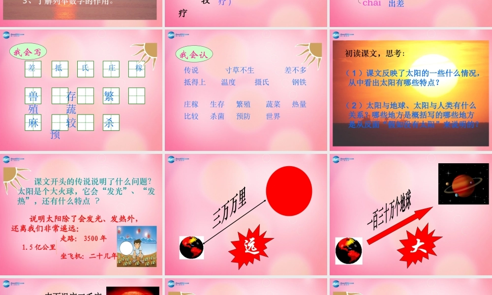 三年级语文下册 21 太阳教学课件 新人教版-新人教版小学三年级下册语文课件