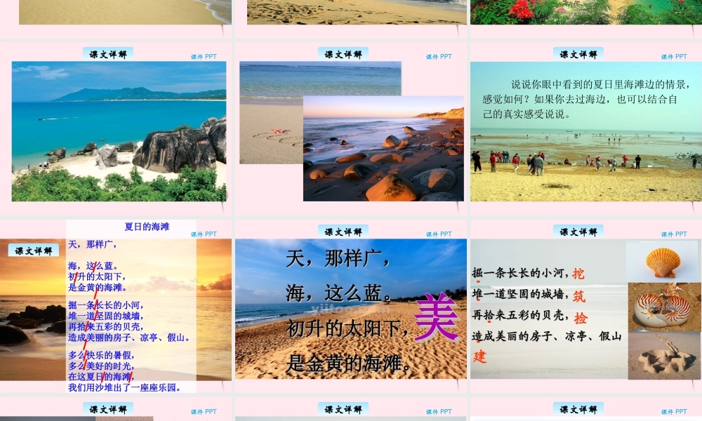 三年级语文下册 6.1《夏日的海滩》课件 长春版-长春版小学三年级下册语文课件