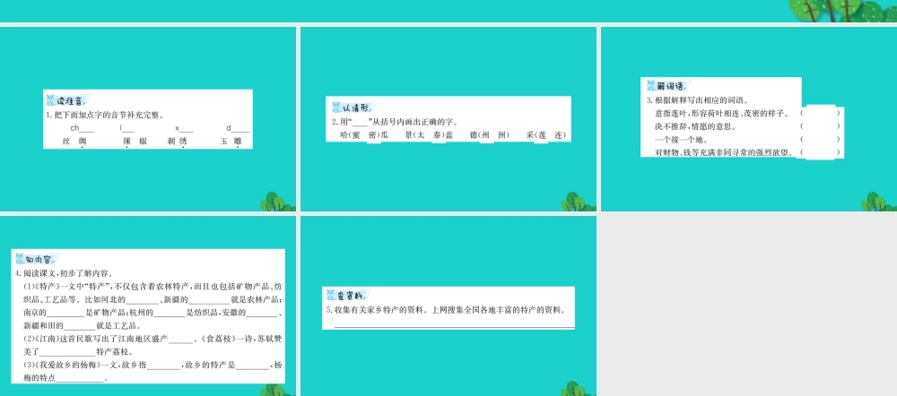 三年级语文下册 6《特产》预习课件 北师大版-北师大版小学三年级下册语文课件