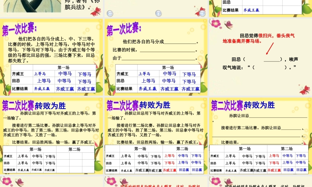 三年级语文下册 第3单元 12《田忌赛马》课件2 沪教版-沪教版小学三年级下册语文课件