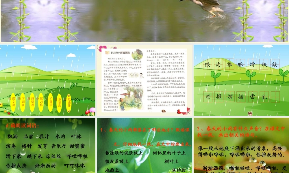 三年级语文下册 第1单元 1《春天的小雨滴滴滴》课件1 语文S版-语文S版小学三年级下册语文课件