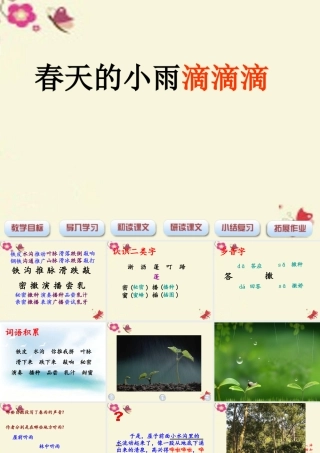 三年级语文下册 第1单元 3《春天的小雨滴滴滴》课件2 沪教版-沪教版小学三年级下册语文课件