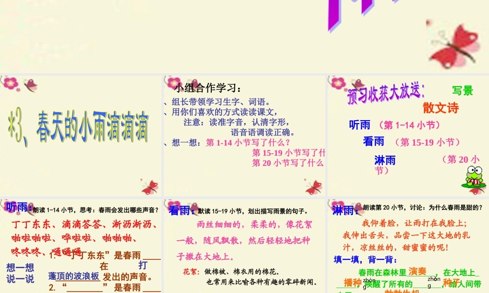 三年级语文下册 第1单元 3《春天的小雨滴滴滴》课件5 沪教版-沪教版小学三年级下册语文课件