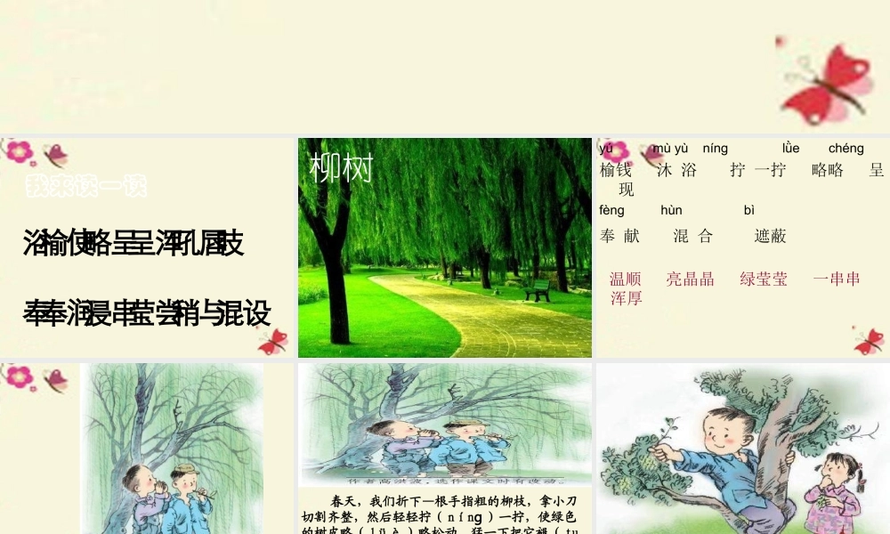 三年级语文下册 第1单元 4《柳笛和榆钱》课件1 语文S版-语文S版小学三年级下册语文课件