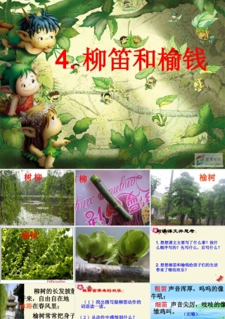 三年级语文下册 第1单元 4《柳笛和榆钱》课件2 语文S版-语文S版小学三年级下册语文课件