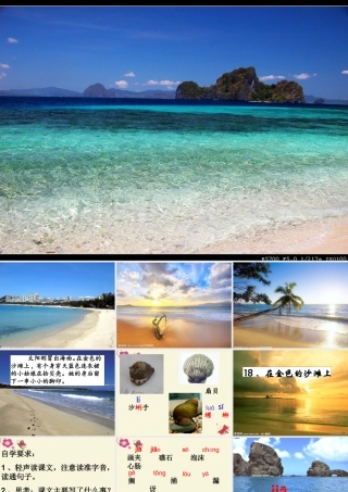 三年级语文下册 第4单元 18《在金色的沙滩上》课件2 沪教版-沪教版小学三年级下册语文课件