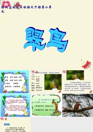 三年级语文下册 第2单元 5《翠鸟》课件2 语文S版-语文S版小学三年级下册语文课件