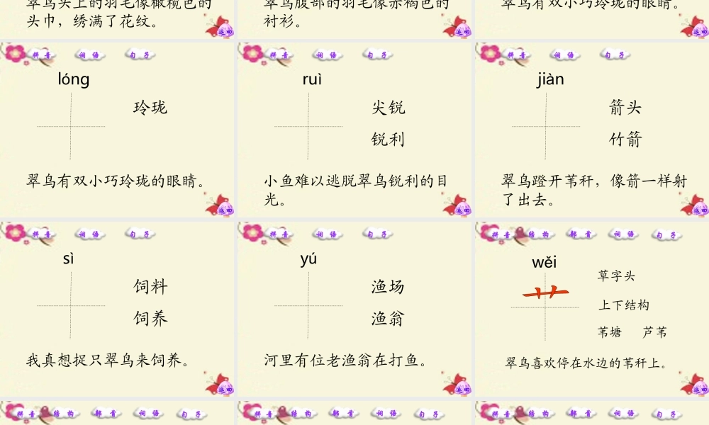 三年级语文下册 第2单元 5《翠鸟》课件3 语文S版-语文S版小学三年级下册语文课件