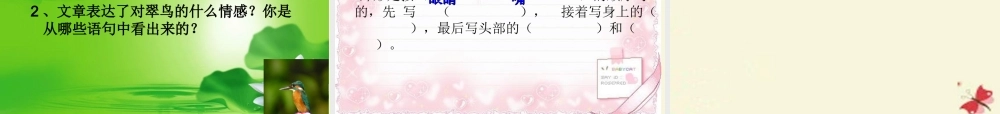 三年级语文下册 第2单元 5《翠鸟》课件4 语文S版-语文S版小学三年级下册语文课件
