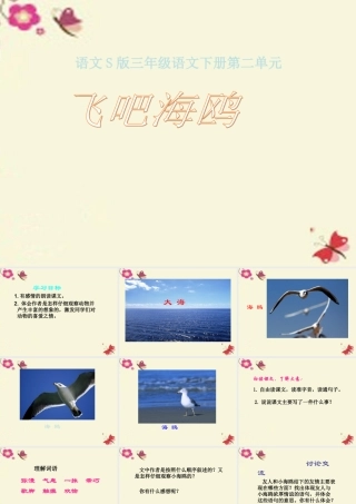三年级语文下册 第2单元 6《飞吧，海鸥》课件1 语文S版-语文S版小学三年级下册语文课件