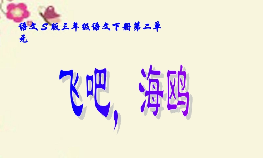三年级语文下册 第2单元 6《飞吧，海鸥》课件4 语文S版-语文S版小学三年级下册语文课件