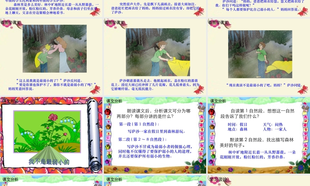 三年级语文下册 第2单元 10《妈妈，我不是最弱小的》课件2 沪教版-沪教版小学三年级下册语文课件