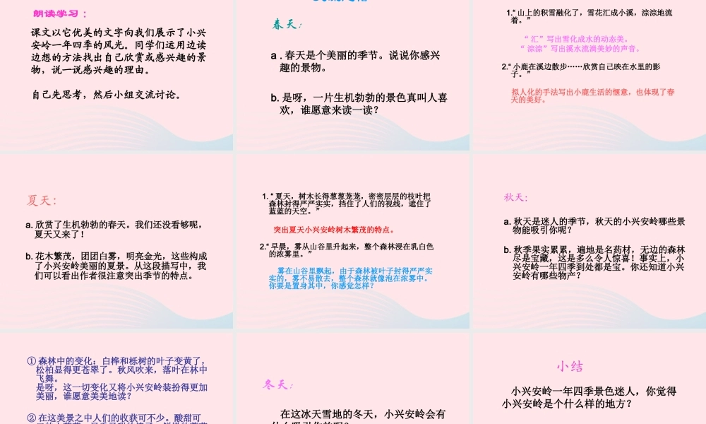 三年级语文下册 第12课《美丽的小兴安岭》课件 西师大版-西师大版小学三年级下册语文课件