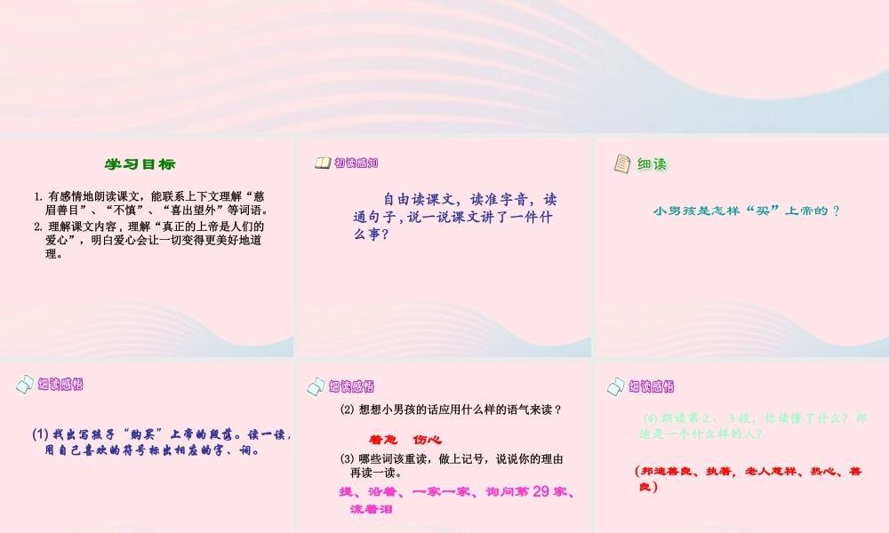 三年级语文下册 第26课《购买上帝的男孩》课件 西师大版-西师大版小学三年级下册语文课件