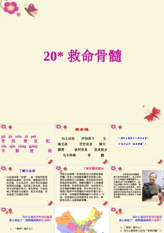 三年级语文下册 第5单元 20《救命骨髓》课件4 语文S版-语文S版小学三年级下册语文课件