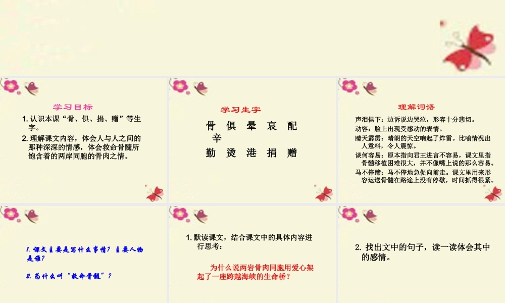三年级语文下册 第5单元 20《救命骨髓》课件5 语文S版-语文S版小学三年级下册语文课件
