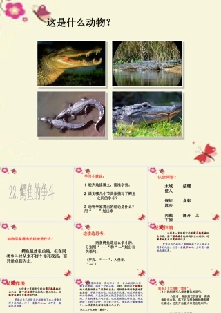 三年级语文下册 第5单元 22《鳄鱼的争斗》课件2 沪教版-沪教版小学三年级下册语文课件