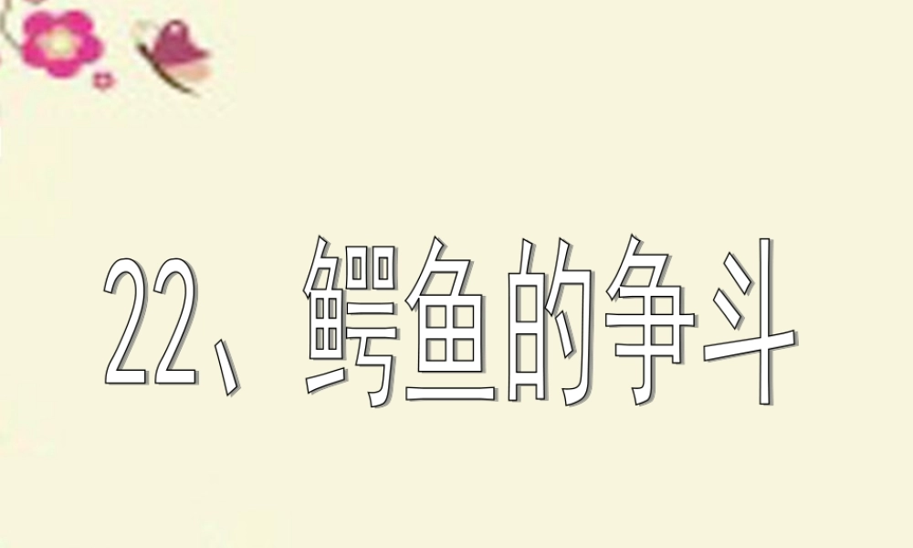 三年级语文下册 第5单元 22《鳄鱼的争斗》课件4 沪教版-沪教版小学三年级下册语文课件