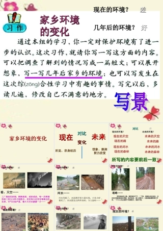 三年级语文下册 习作二《家乡环境的变化》课件1 新人教版-新人教版小学三年级下册语文课件
