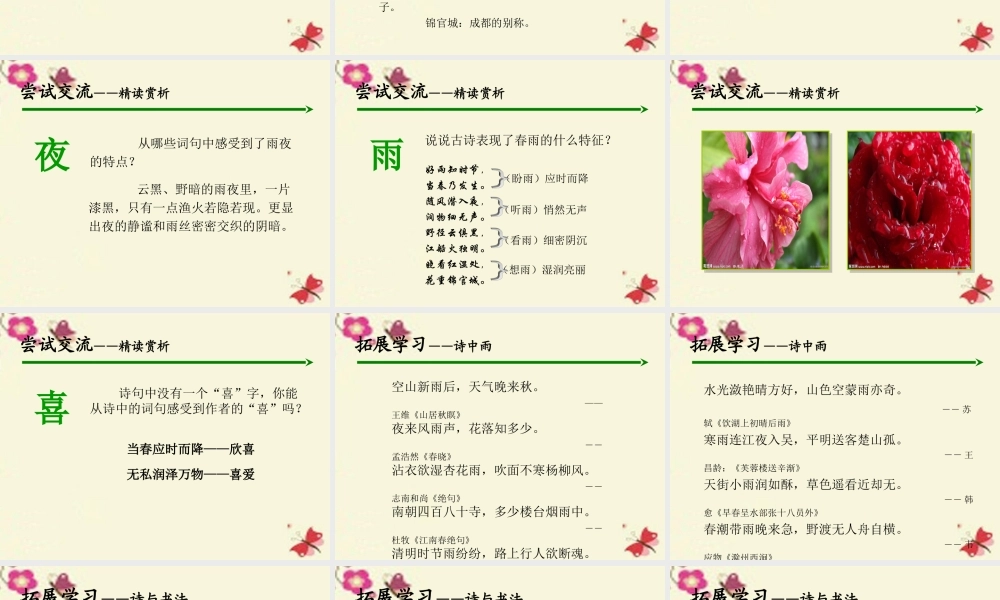 三年级语文下册 第5单元 古诗诵读《春夜喜雨》课件2 沪教版-沪教版小学三年级下册语文课件