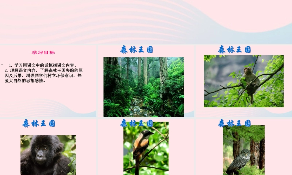 三年级语文下册 第30课《失踪的森林王国》课件 西师大版-西师大版小学三年级下册语文课件