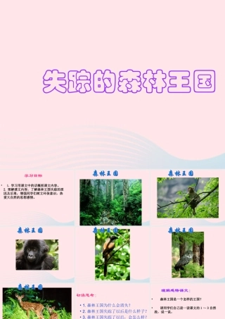 三年级语文下册 第30课《失踪的森林王国》课件 西师大版-西师大版小学三年级下册语文课件