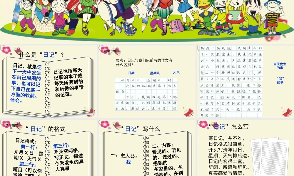 三年级语文下册 习作七《学写日记》课件2 苏教版-苏教版小学三年级下册语文课件