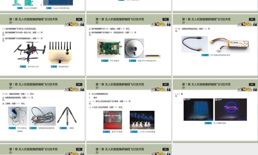 无人机操控与竞技第7章无人机智能集群编程飞行技术简介