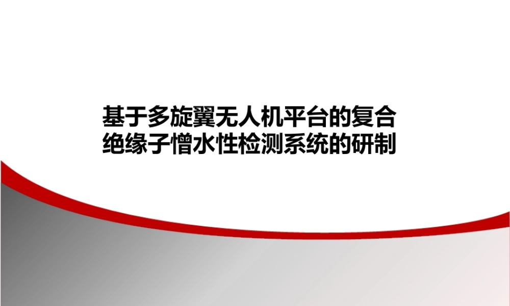 无人机平台复合绝缘子憎水性检测