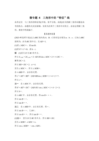 微专题4  三角形中的“特征”线