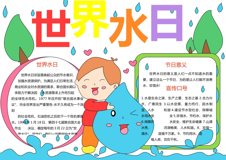 世界水日手抄报_第1页