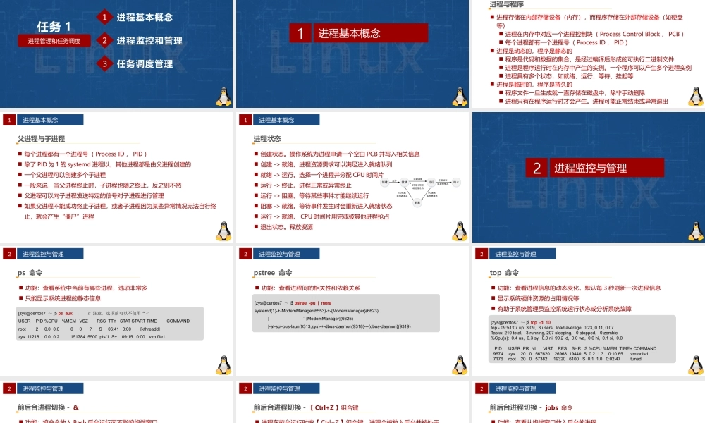 Linux网络操作系统项目教程（CentOS 7.6）项目4 管理进程与系统服务