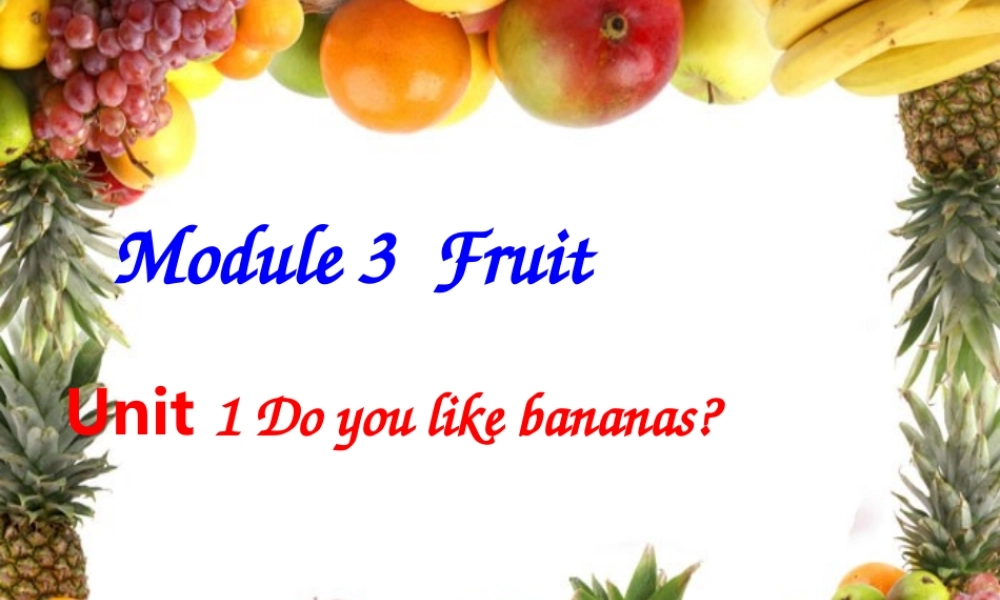 二年级英语上册 Module 3 Unit 1 Do you like bananas课件2 外研版（一起）-外研版小学二年级上册英语课件