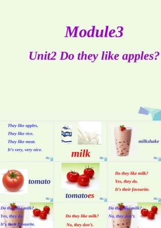 二年级英语上册 Module 3 Unit 2 Do they like apples课件2 外研版（一起）-外研版小学二年级上册英语课件