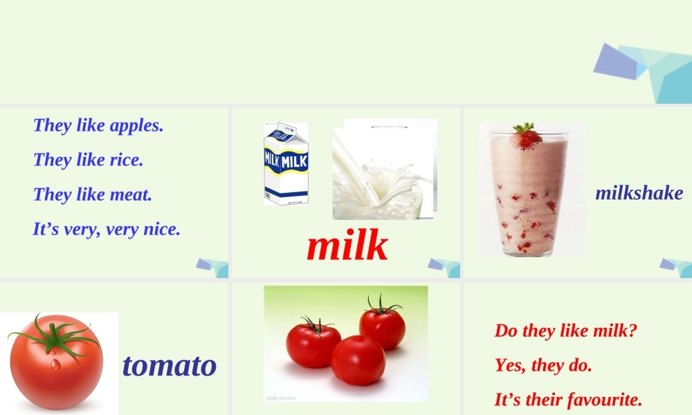 二年级英语上册 Module 3 Unit 2 Do they like apples课件3 外研版（一起）-外研版小学二年级上册英语课件