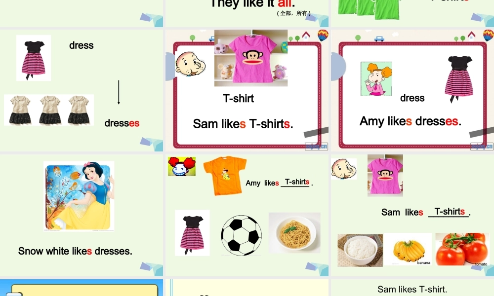 二年级英语上册 Module 4 Unit 1 Sam like T-shirts课件1 外研版（一起）-外研版小学二年级上册英语课件