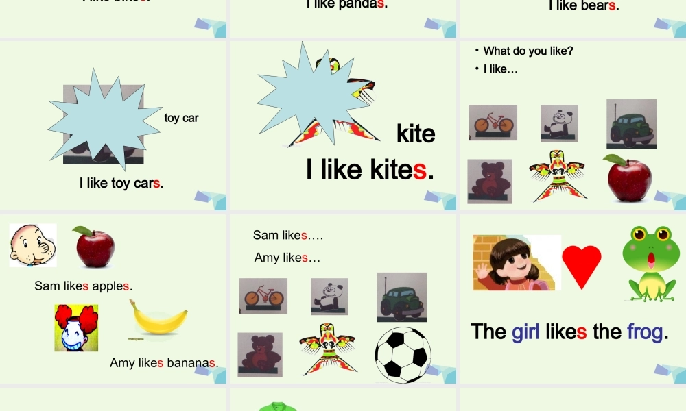 二年级英语上册 Module 4 Unit 1 Sam like T-shirts课件3 外研版（一起）-外研版小学二年级上册英语课件